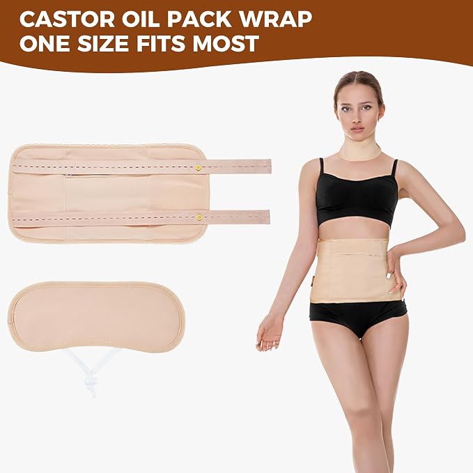 Castor Oil Pack Set With 16oz Oil