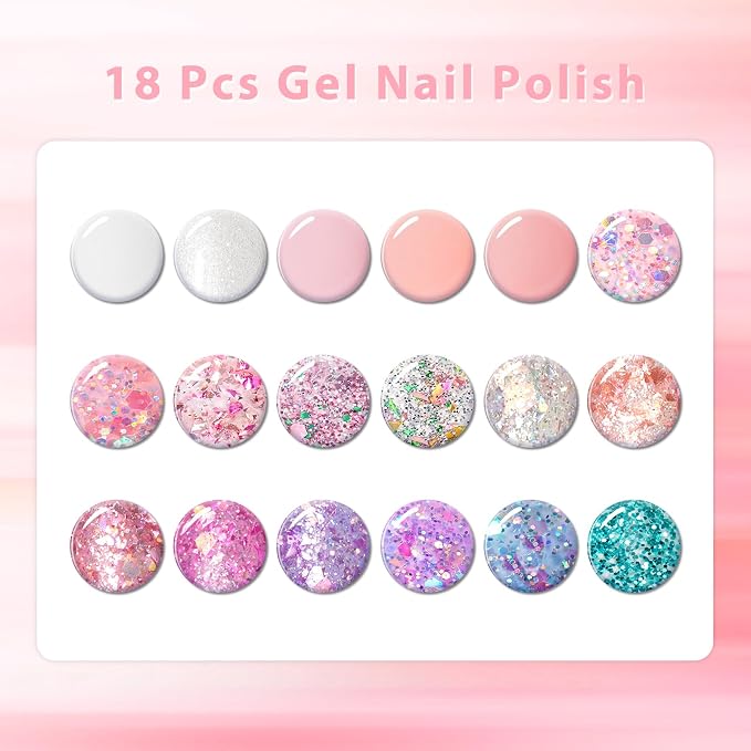 Rubber Gel + Glitter Gel
