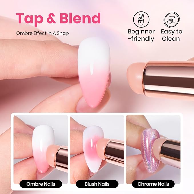 7-Blooming Gel&White Gel Nail Polish&Nail Art Brushes Set
