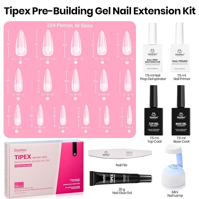 4 - Tipex Nails Kit | Long Stiletto | 224