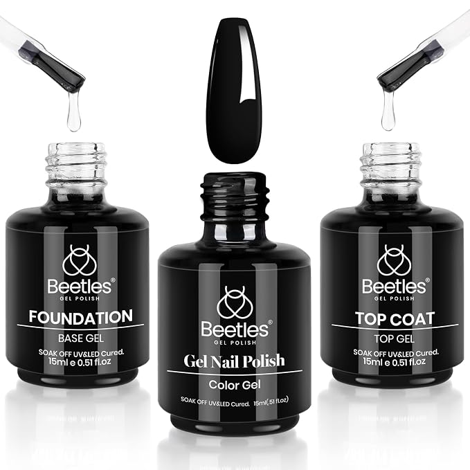 0-1-1 Pcs 15ml top base coat & black gel