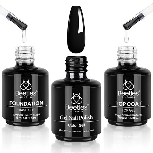 0-1-1 Pcs 15ml top base coat & black gel