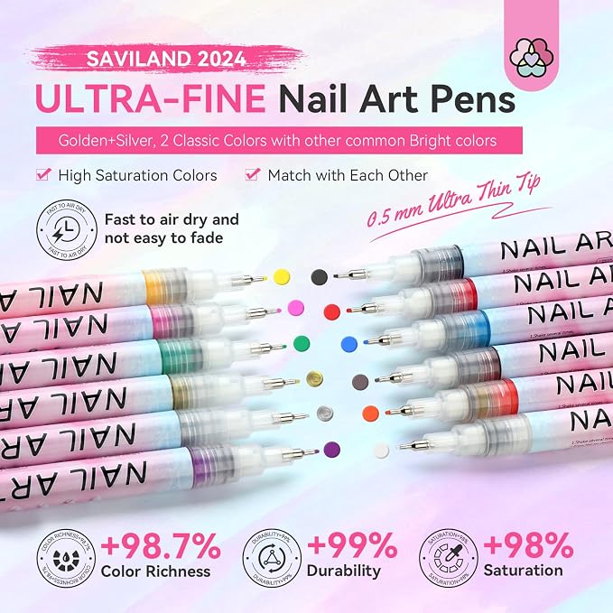 12 Colors Nail Polish Pens Set