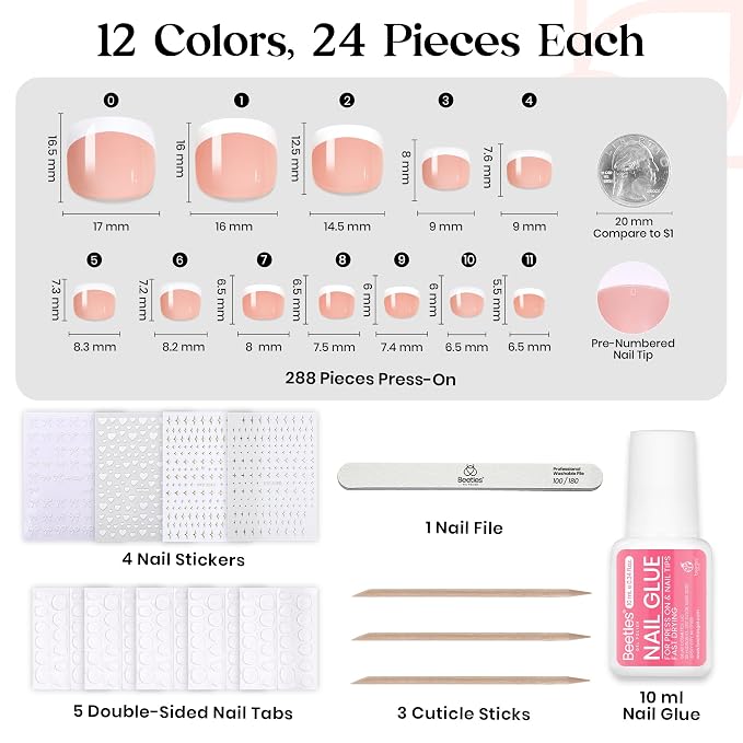 G - ToeNails Kit | Short Squoval | Toenails 288PCS