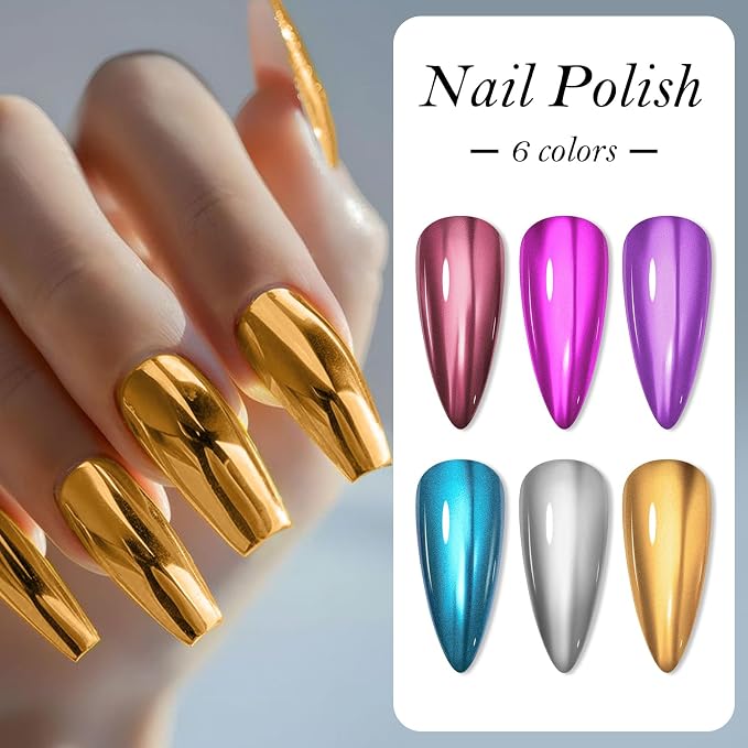 6Pcs Metallic Nail Polish-1