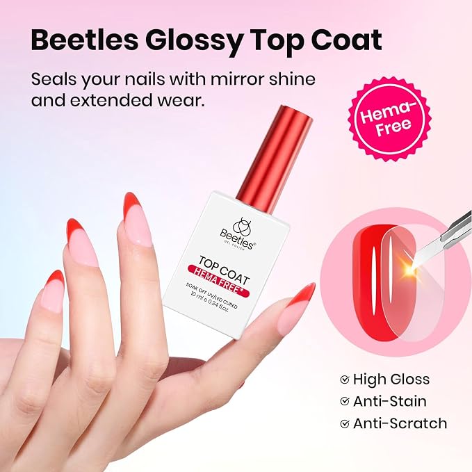 6 Pcs Hema-Free Gel Base & Top Coat & Nail