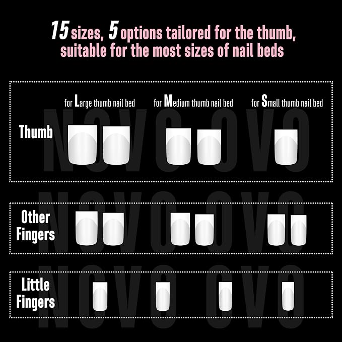 Short Sharp Square Nail Tips White French Tip Milky White