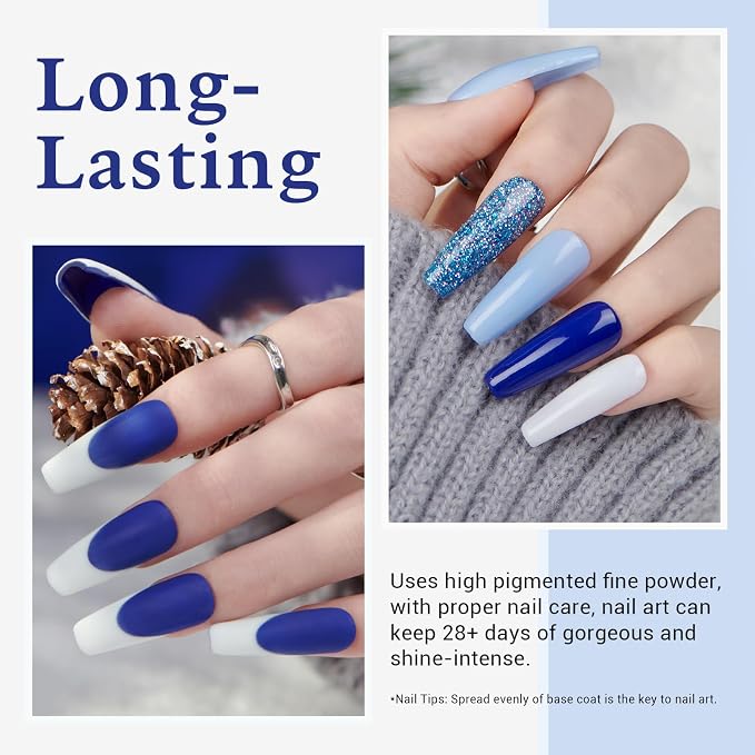 Glitter Blue White