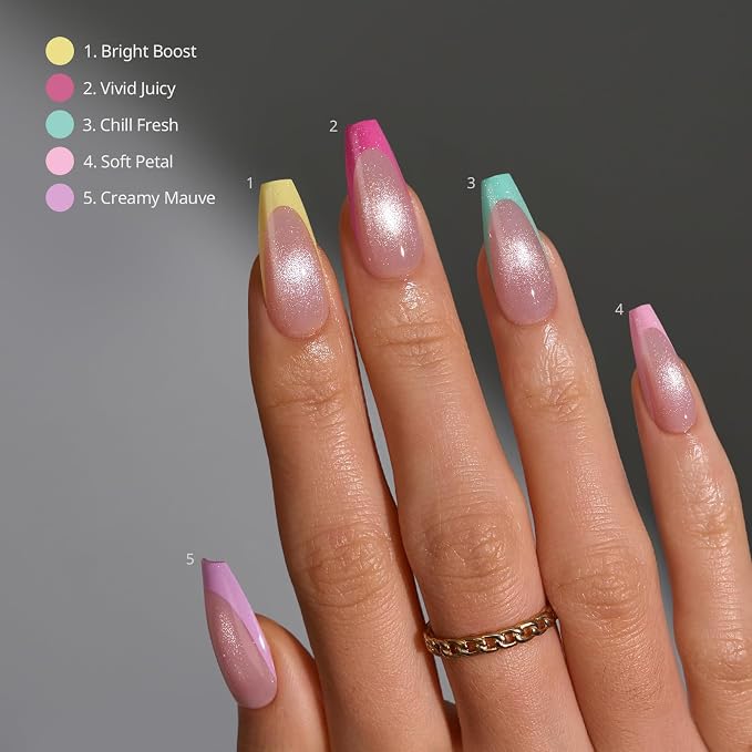 05 L - Coffin Brighter Pastel French in Cat Eye Base