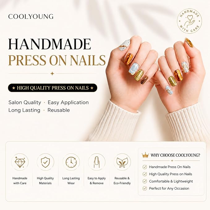 Brown press on nails