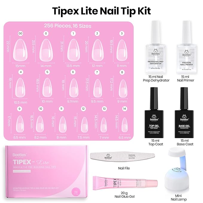 3 - Tipex Lite Nails Kit | Short Almond | 256