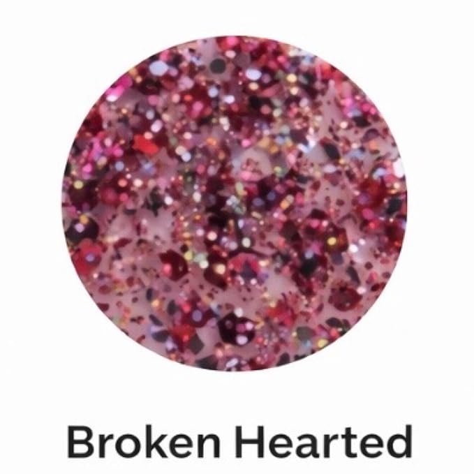 Broken Hearted (Fine And Chunky Shades Of Pink Glitter)