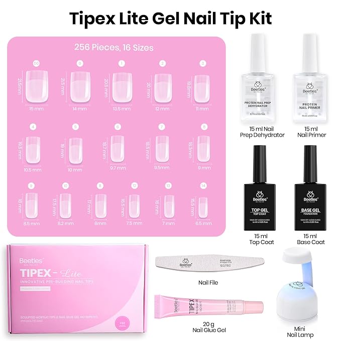 3 - Tipex Lite Nails Kit | Short Square | 256