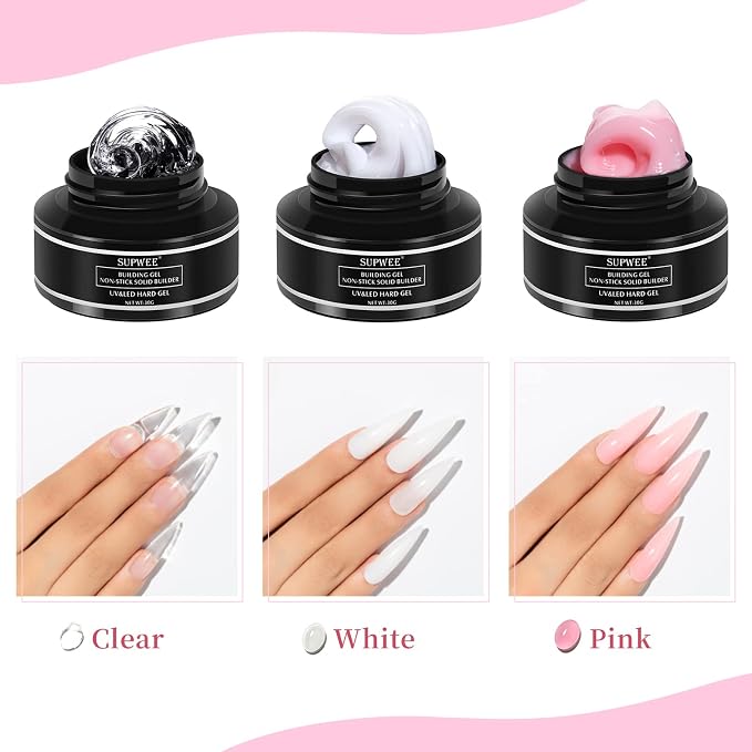 Clear&White&Pink