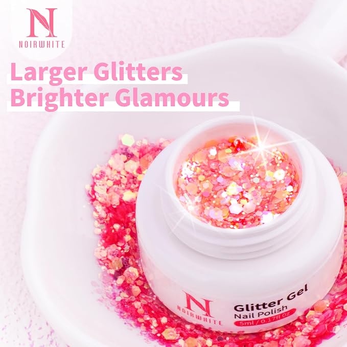 Glitter Solid Gel Nail Polish Set - 12 Colors