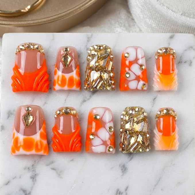 orange&rhinestones