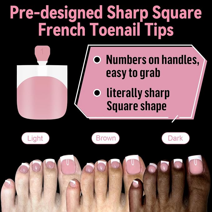 French tip Toe Nail Tips Baby-Pink