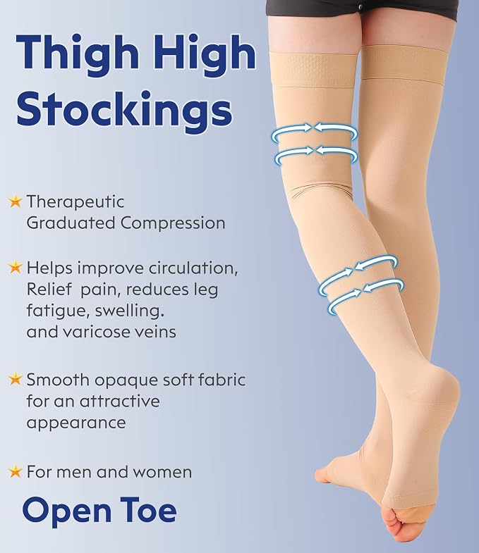 20-30mmhg Beige Open Toe
