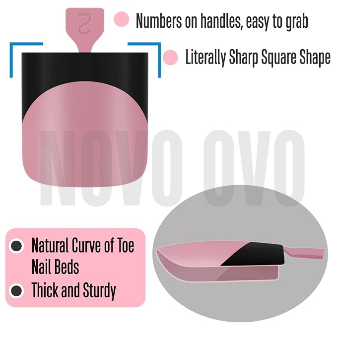 Sharp Square Toe Nail Black French Tips