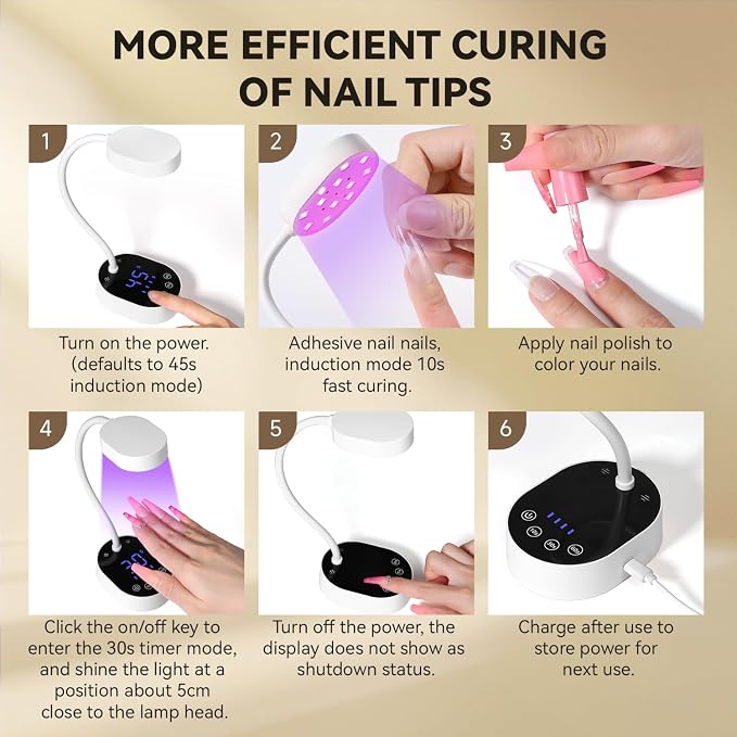 CC-White Gooseneck UV Nail Lamp