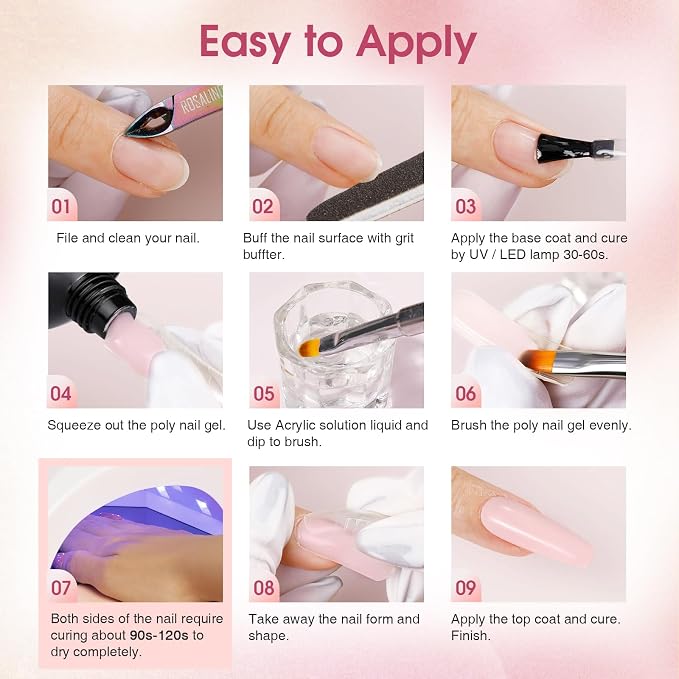 20pcs Poly Nail Gel 48W Nail Lamp Set