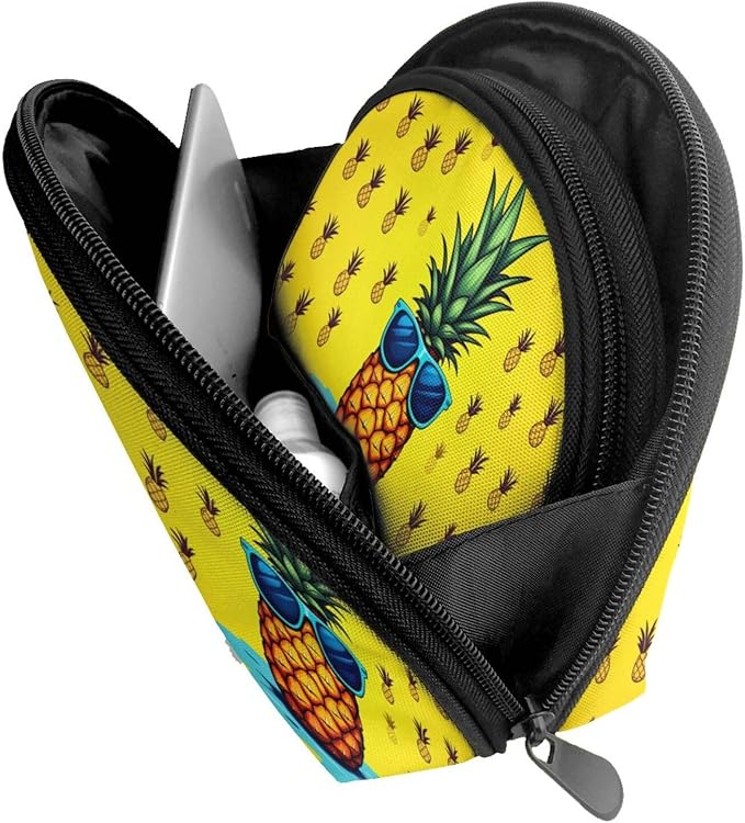 Pineapple With Sunglasses Yellow Background