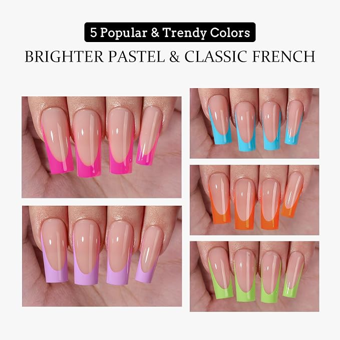 01 L - Square Bright Pastel French in Peach Base