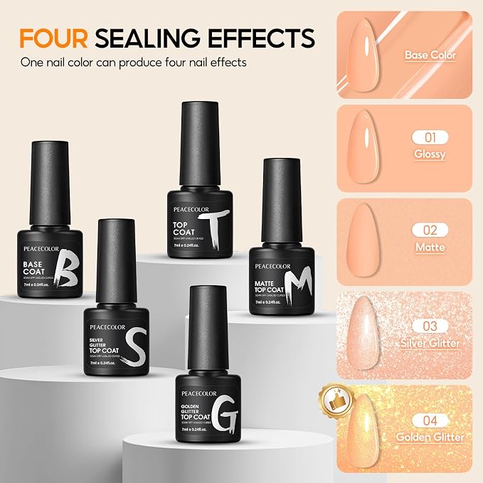 55Pcs All Season Colors + 5Pcs Top Base Coat
