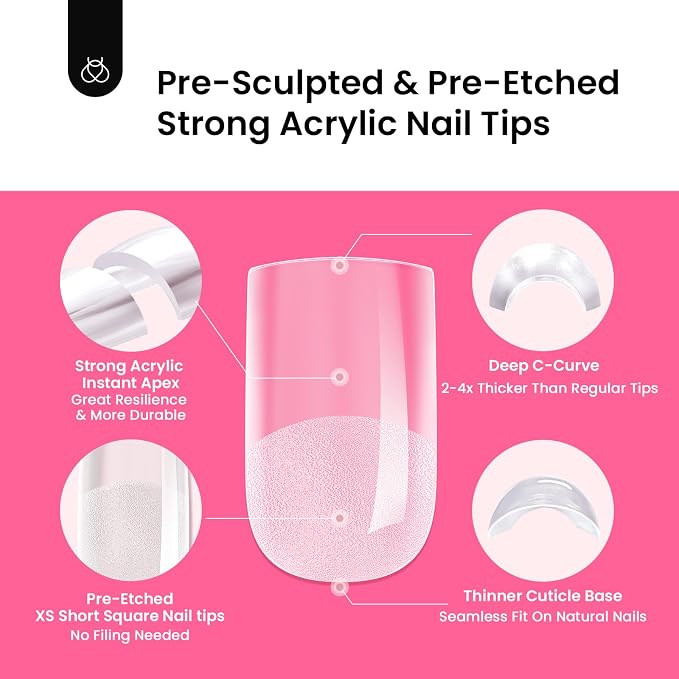 0E-Square Extra Short 224pcs (Tipex Nail Kit)