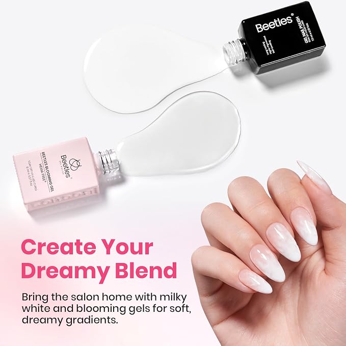 7-Blooming Gel&White Gel Nail Polish&Nail Art Brushes Set