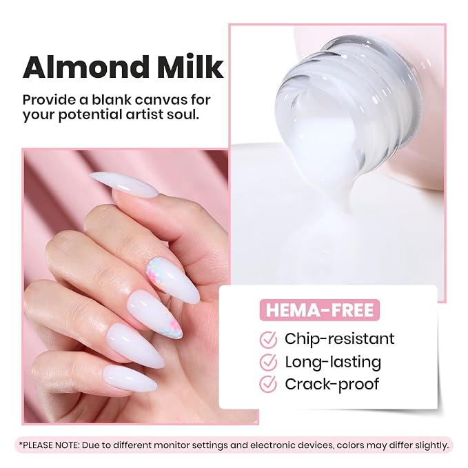 Clear Base and Top Coat with White Builder Gel