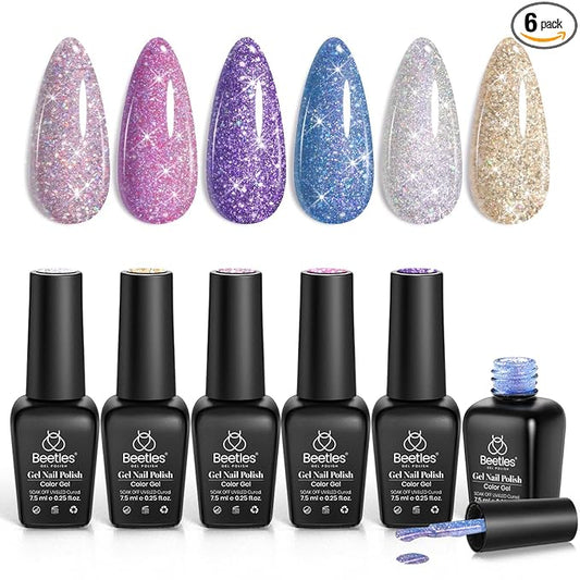 0-0-6 Colors Holographic Gel Polish Kit