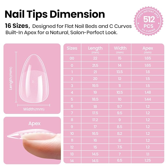 2 - Tipex Lite Nails Only | Short Almond | 512