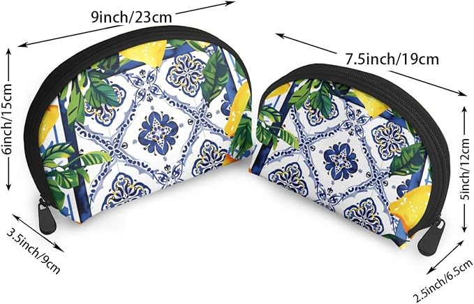 Blue White Floral Tile Lemons