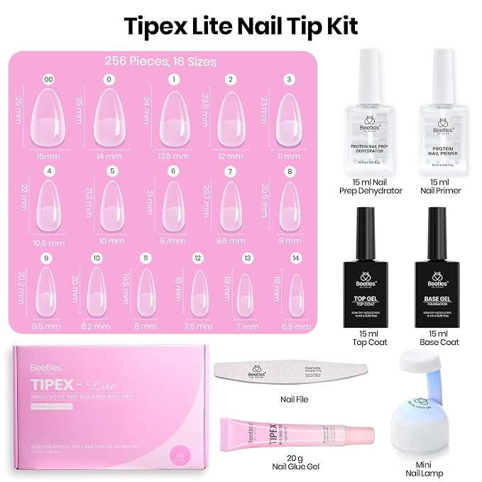 3 - Tipex Lite Nails Kit | Medium Almond | 256