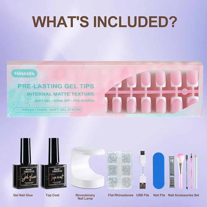 160PCS PINK SHORT FRENCH KIT