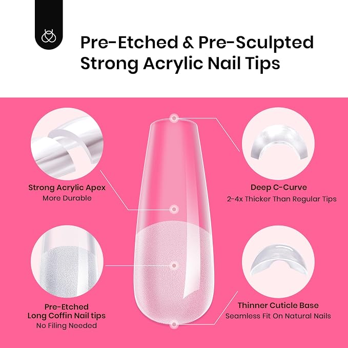 2 - Tipex Nails Kit | Long Coffin | 224