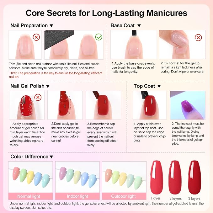 35Pcs Neon Colors+ 5Pcs Top Base Coat