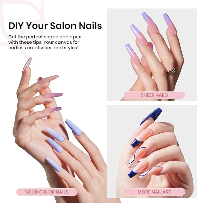 0N-Coffin Long 512pcs (Tipex Nail Tips)