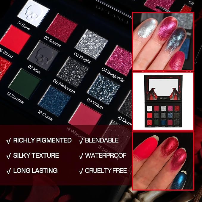15 shades black red eyeshadow