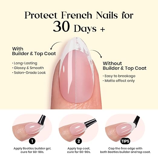 5 - Press On Nails Only | Short Amlond | Yellow French