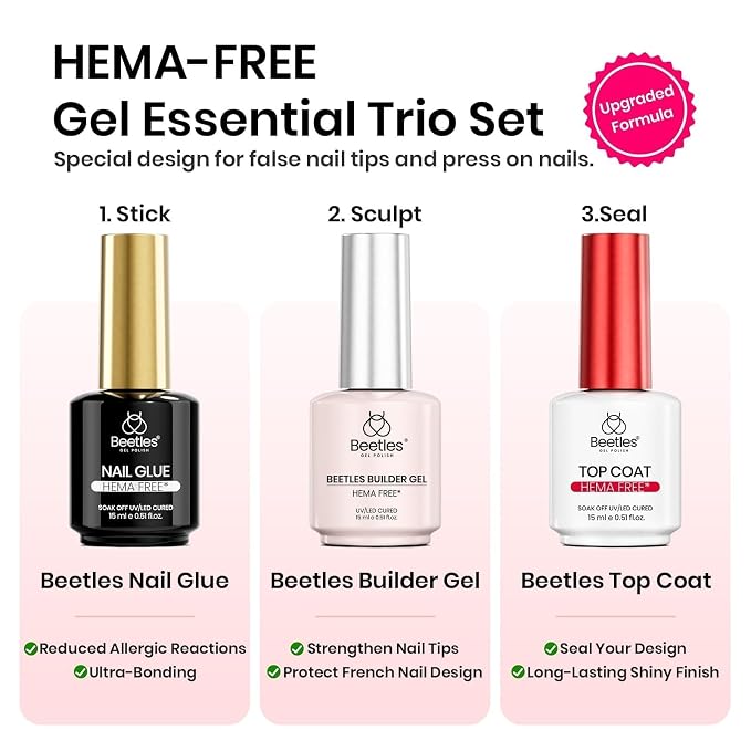 0-HEMA-Free Top & Builder & Nail Glue Kit