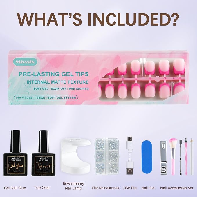 Pink x-Short Square nail kit