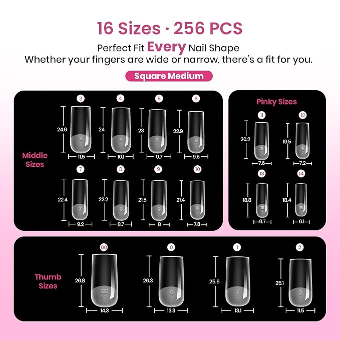 0 - Tipex Lite Nails Only | Medium Square | 256