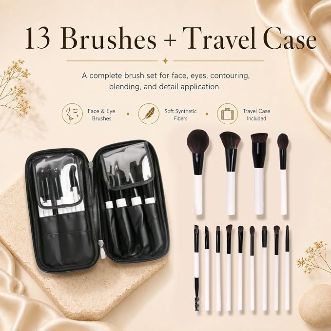White Makeup Brush Set 13PCS