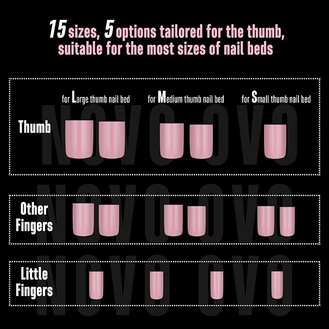Short Sharp Square Nail Tips Pure Color Berry Pink