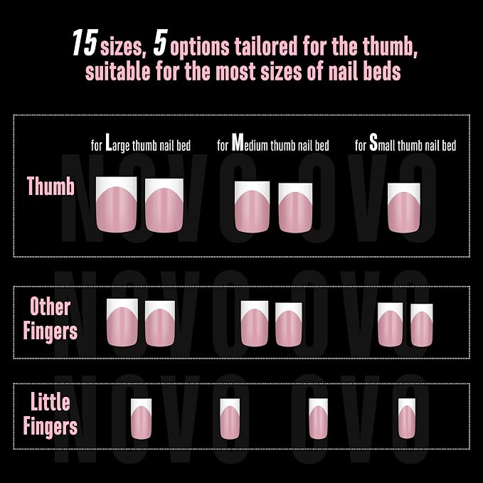 Short Sharp Square Nail Tips White French Tip BERRY PINK