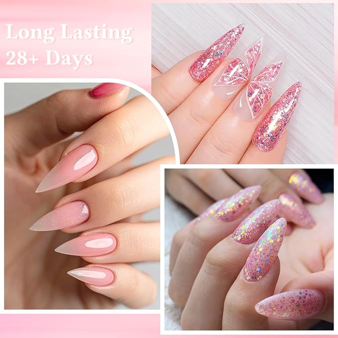 Rubber Gel + Glitter Gel