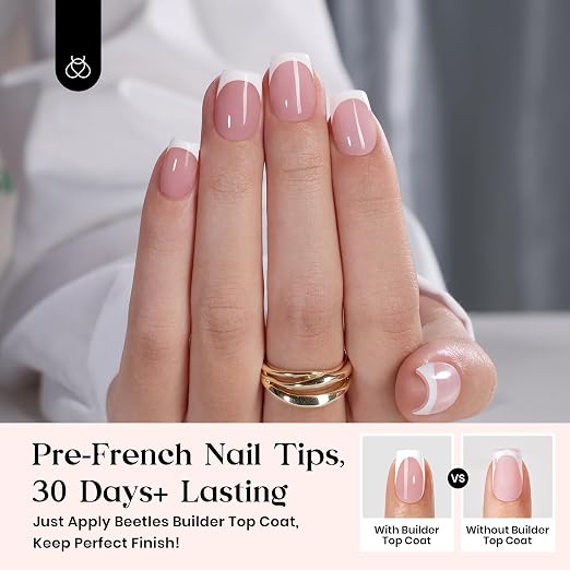 A - Press On Nail Kit | Short Square | Pink French