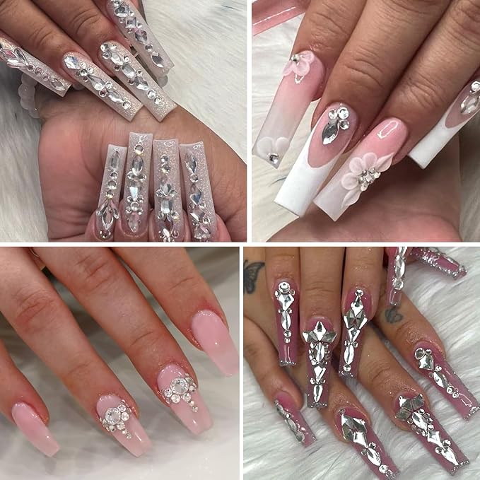 White Nail Rhinestones